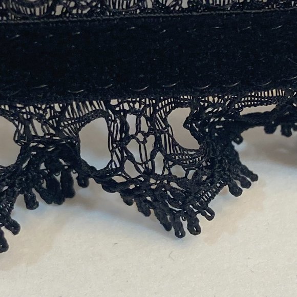 Black Lace Elastic Trim 1 1/4" 5 Yards Sewing Ribbon Crafts Stretch - Picture 4 of 13